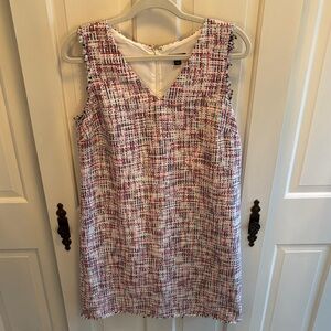 Ann Taylor Pink and White Tweed Mini Dress